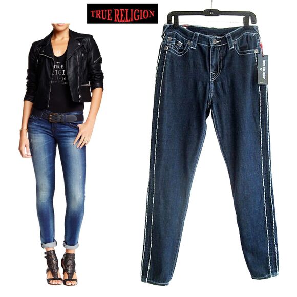 TRUE RELIGION NEW Y2K STELLA Supra-T Stripe Low Rise Skinny Jean 29 - Picture 1 of 12